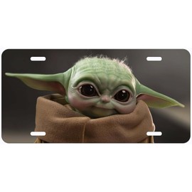 Baby Yoda Aluminum Novelty Auto License Plate