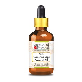 Greenwood Essential Pure Dalmatian Sage Essential Oil (Salvia officinals) with Glass Dropper Steam Distilled 30ml (1 oz)