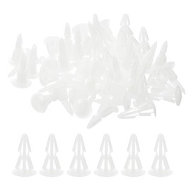 PATIKIL PCB Support Tensioners, Pack of 50, 6.4 mm / 0.25 Inch Support Height PCB Spacers, Insulation Board, Stand Pillar Round Head, Plastic Support, White