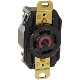 Hubbell Wiring Systems HBL2730 Twist-Lock Single Receptacle, 30 Amp, 480VAC, 3 Phase, 3 Pole, 4 Wire, Black