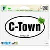 C-Town Clinton CT Oval Vinyl Car Bumper Window Sticker 3" x 2"