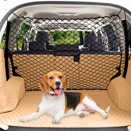 STARROAD-TIM 120X70CM Dog Car Barrier Net Pet Car Divider Back Seat Barrier Net for Trucks, SUV, Pet Restraint Car Backseat Divider Vehicle Gate Cargo Area Travel Trunk Mesh Net Screen Barricade