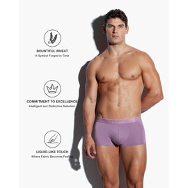 SALIGIA Men’s Trunks Underwear Sexy, Tag-Free & 60s Luminous Modal-Cotton Blend Boxer Briefs with No-Fly Pouch 3-Pack