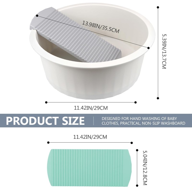 DOERDO Washboard Basin Laundry Wash Basin Hand Washboard for Laundry