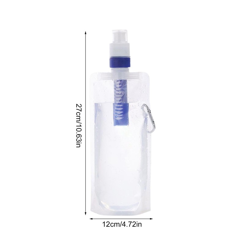 Foldable Filtered Water Bottle - Hiking Water Filter,Reusable Water Pouch