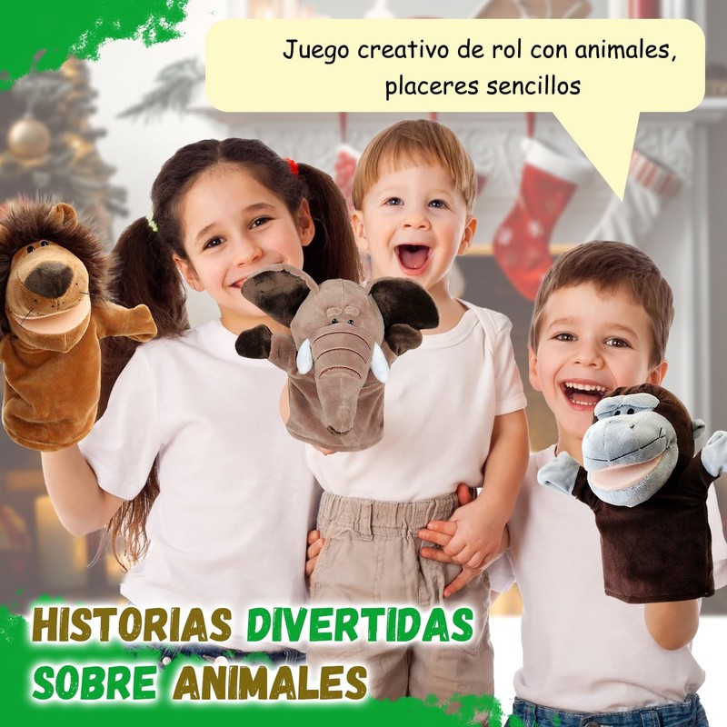 3 PCS Títeres de Mano para Niños, Marionetas de Mano