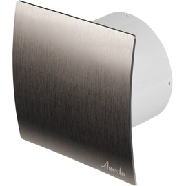 WES100T Bathroom Fan Diameter 100 mm Brushed Silver with Timer / Overflow and Backflow Flap Fan Front Wall Fan Bathroom Fan Built-in Fan Bathroom Kitchen Quiet 10 cm