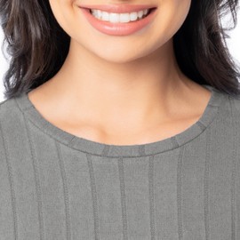 Fruit of the Loom Women's Dolman Sleeve and Cropped Pant Sleep Set, Grey