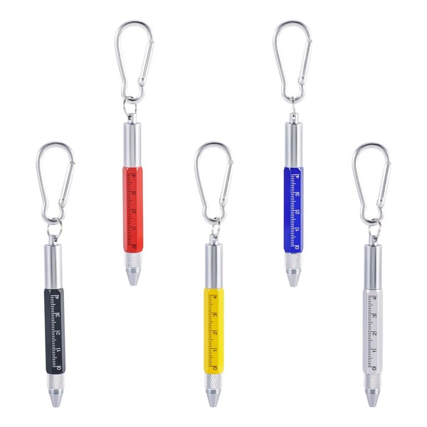 Beadthoven 5pcs 6 in 1 Multitool Pens 5 Colors Aluminum