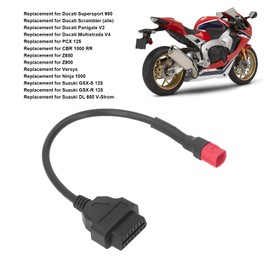 OBD2 Diagnosekabel,6-polig auf 16-poliges Diagnosekabeladapter, OBDII-Adapterkabel für Supersport 950 6 Pin Stecker auf 16 Buchse, Adapter Ersatz Ducati Scrambler(Metall+Gummi)