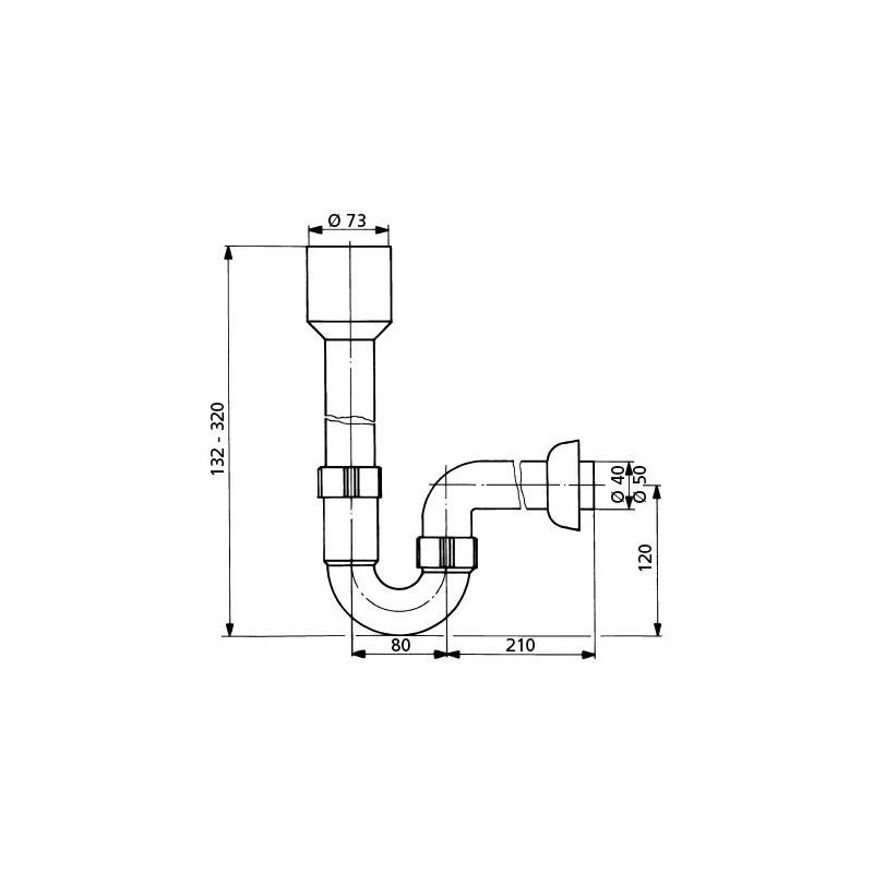 profizeug24® Urinal Pipe Odour Drain Urinal Siphon DN 50 x