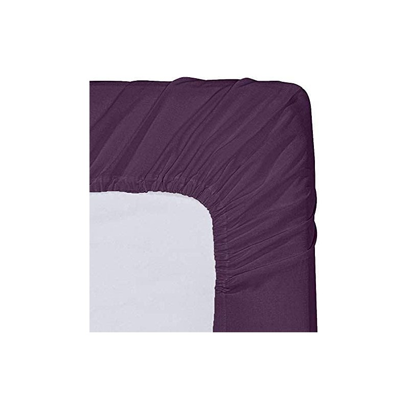 Rohi Bedding Plum Cotton Blend Double Bed Size Fitted Sheet,