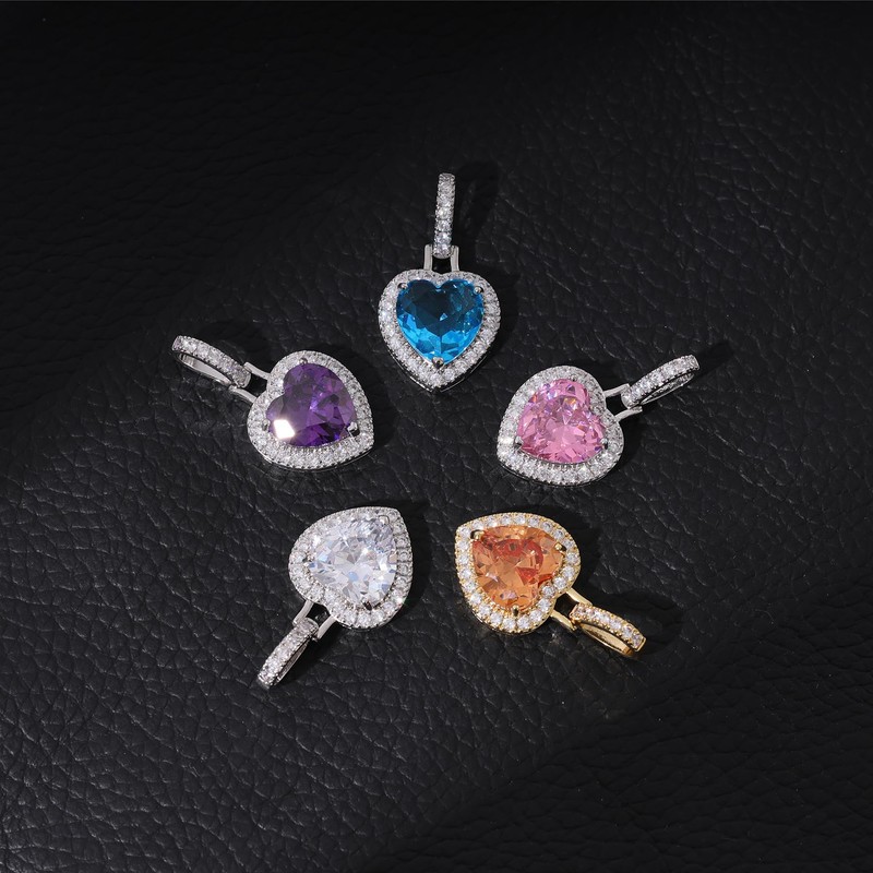 Lulu Mel Love Diamond Heart Pendant Necklace Cubic Zirconia Necklace