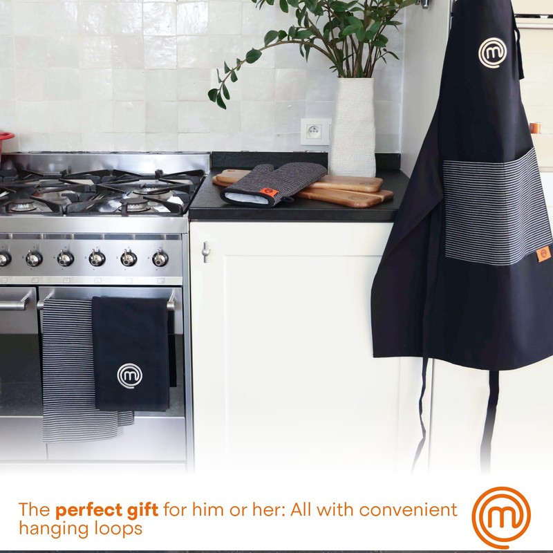 MasterChef Oven Mitts Heat Resistant, Set of 2 Baking Gloves,