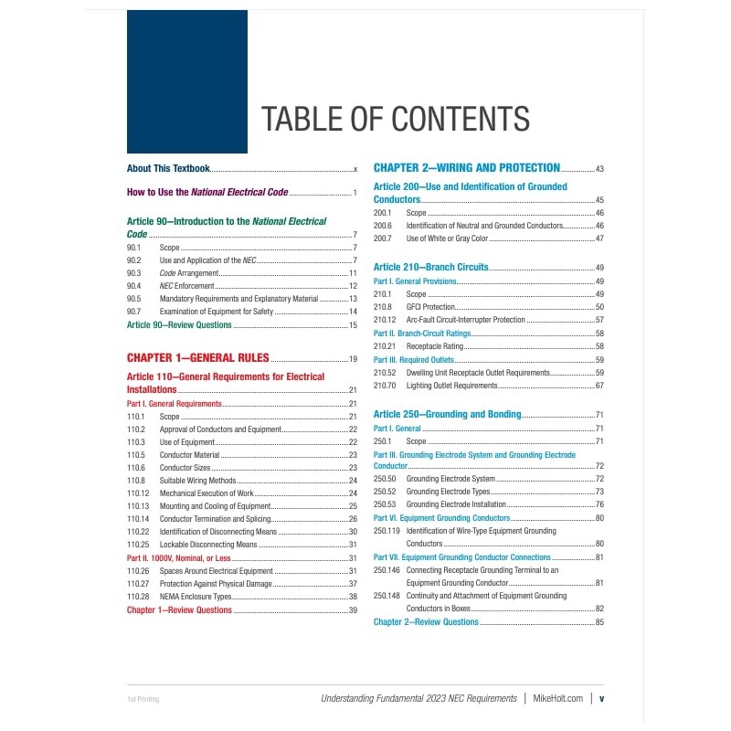2023 Fundamental NEC Requirements Extracted from Understanding the National Electrical