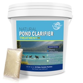 LMJP Pond Clarifier Treatment – 36 Packets Natural Pond Water Clear for Outdoor Lakes – Beneficial Enzymes to Improve Water Clarity & Eliminate Odor – Treats Up to 432,000 Sq Ft