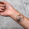 4 x 'Bulldog in Circle Frame' Temporary Tattoos - Water