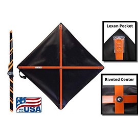 Eastern Metal Signs and Safety 48x48 Inch Non Reflective Vinyl Roll Up Be Prepared To Stop Fluorescent Orange Warning Work Sign with Fiberglass Batons