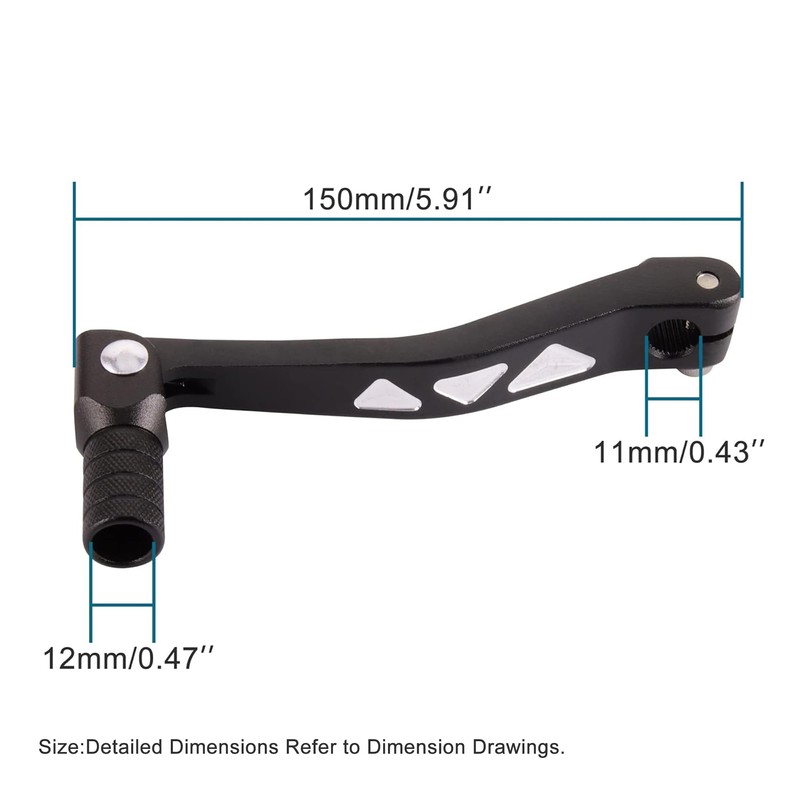 GOOFIT Black CNC 0.47 Inch Universal Motorcycle Gear Lever Aluminium