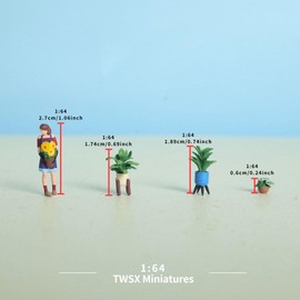 4pc Potted Plants & People 1:64 DIY Landscape Sets