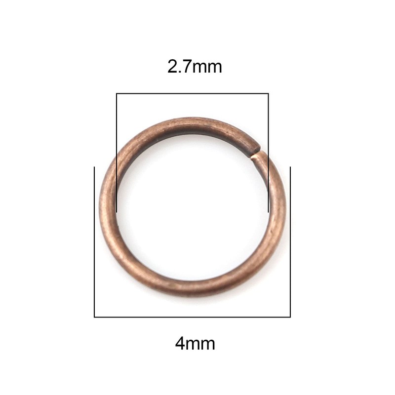 HDSupplies - 200 anillos de 4 mm, cobre envejecido, calibre