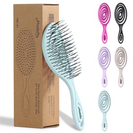 Ninabella Mini Hair Brush without Pulling, Brush for Travel, Detangling Brush for Dry and Wet Hair, Detangler Brush, Extensions Brush, Hair Brush, Mint Green