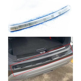 ANUNFRRE Car Accessories Fit for Nissan Rogue 2021-2024 Stainless Steel Exterior Rear Outside Bumper Sill Plate Guard Cover Trim 1PC Set (Silver Titanium Wire Drawing)