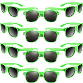 MIAHART 12 Pack Kids Party Sunglasses Bulk Summer Party Favors Retro Glasses for Boys and Girls Birthday Party Supplies, Green