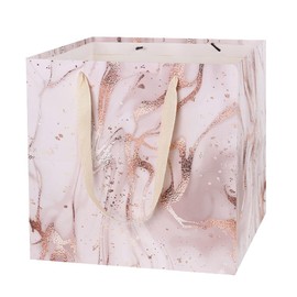 Yerpkefey - Bolsa de regalo grande de 11.8 pulgadas, cuadrada, reutilizable, grande para cumpleaños, boda, regalos de Navidad, muñeca (oro rosa)