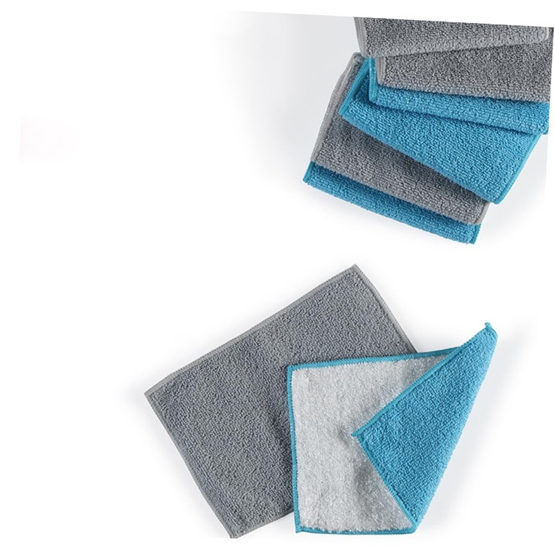 FOMIYES Bamboo Fiber Kitchen Dish Towels 5pcs Set Absorbent Dishcloths
