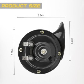 Sodcay 2 PCS Car Air Electric Snail Horn, 12V Waterproof Durable Super Loud Train Horns, Air Horns Replacement Kit, Automotive Accessories Universal for Car, Motorcycle, Truck (Black)