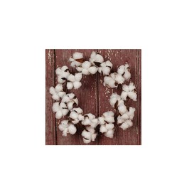 The Country House Collection Cotton Boll Floral Wreath (11" outer)