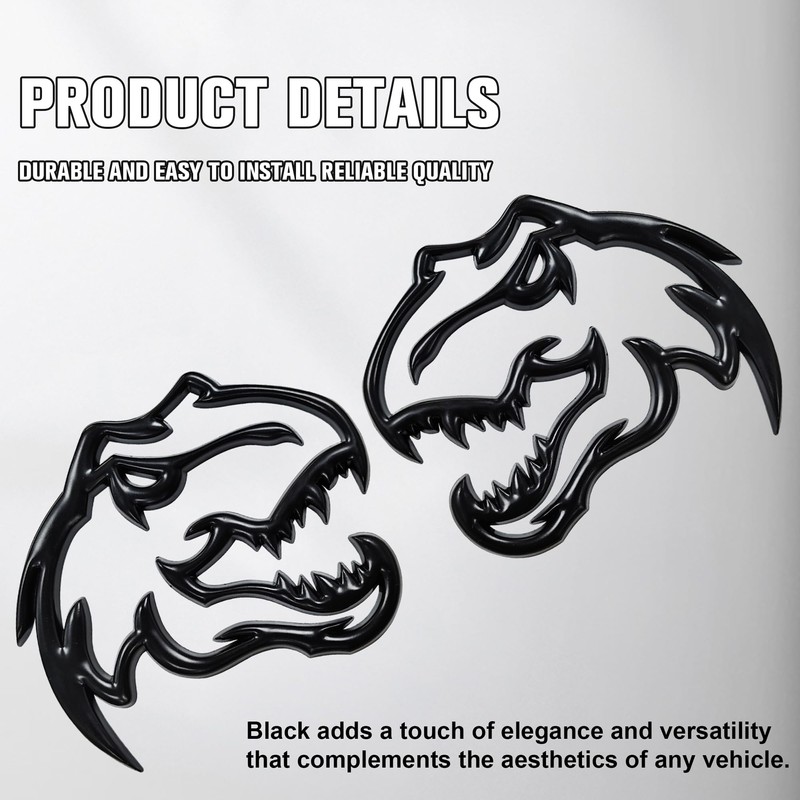 OUESAAS Dinosaur Emblem, A Pair Dinosaur Graphic Badge Fits for