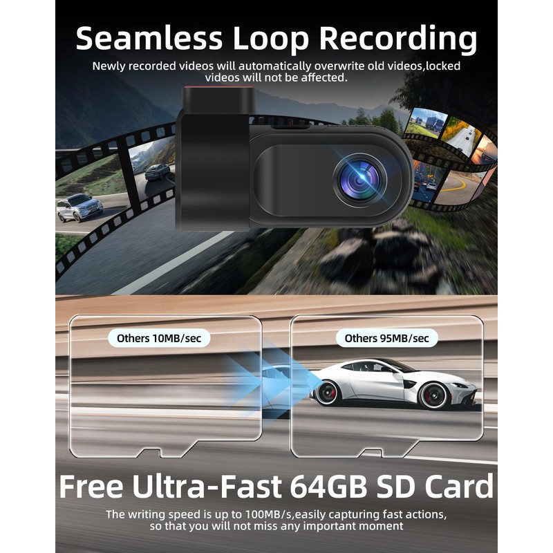NHOPEEW 720P Dash Cam Front - 720P Mini Dash Camera