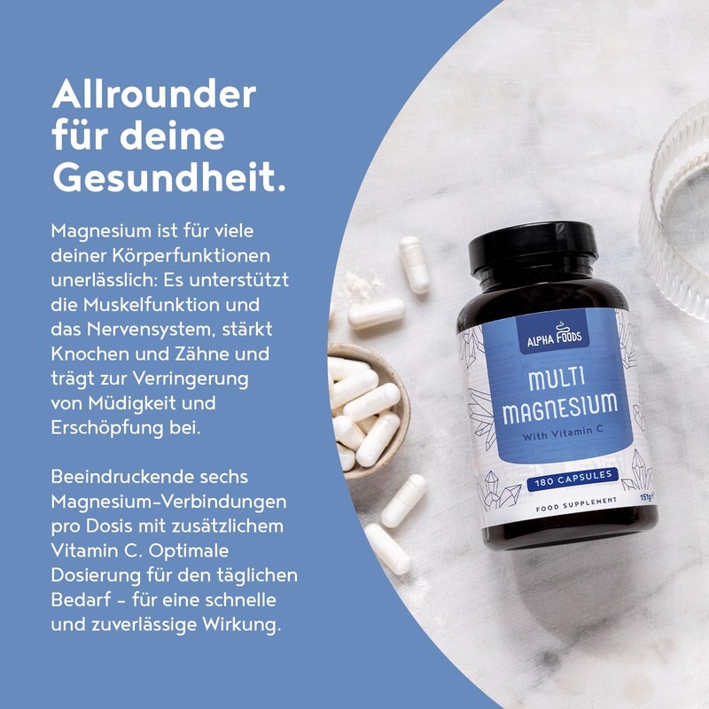 Alpha Foods Magnesium Complex High Dose with 6 Forms Including