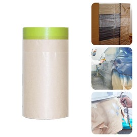 Jiakalamo 15M x15CM Masking Tape - Pre-Taped Masking Film for Painting & Surface Protection, Suitable for Automotive & Windows