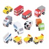 12pcs Wooden Mini Trucks Forward Backward Promote Cognitive Kids Educational