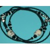 Beaded Eyeglass Chain Skulls Black Glass Seed Beads 28 inches