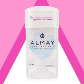 Almay 2PACK Almay Hypoallergenic Clear Gel Fragrance Free Deodorant 2.25 oz 2 PACK