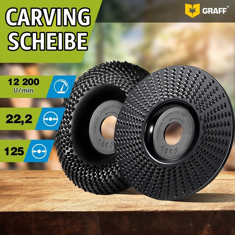 GRAFF Premium Set Wood Cutter Rasp Disc 125 mm for