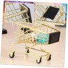 iplusmile 4Pcs Shopping Cart Tiny Pretend Play Compact Desk Ornaments