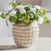 DN DECONATION Beige Rustic Farmhouse Vase, 8.2 Inch Textured Boho
