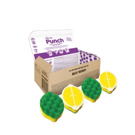 Vileda, PUNCH Spugna Piatti, 4 Pezzi – Spugne da Cucina Flessibili e Antigraffio con Lato Abrasivo, Profumate, Lavabili in Lavastoviglie, per Cucina, Bagno e Superfici Esterne