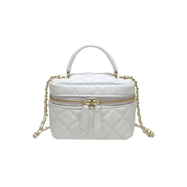 QWINEE Women's Silver Top Handle Crossbody Bag Small Crocodile Embossed