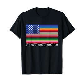 Mexican American Flag USA Serape Cinco De Mayo Party T-Shirt