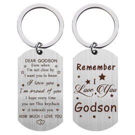 Godson Baptism Gifts for Men Boys Christmas Gifts for God Son Godson Keychain for God Son Godson Gifts from Godfather Godmother Godparents Godson Christmas Gifts for Men Boys Godson Birthday Gift