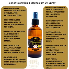 Huked Magnesium Oil Spray 120ml – Relieve Muscle Tension & Soothe Skin Naturally