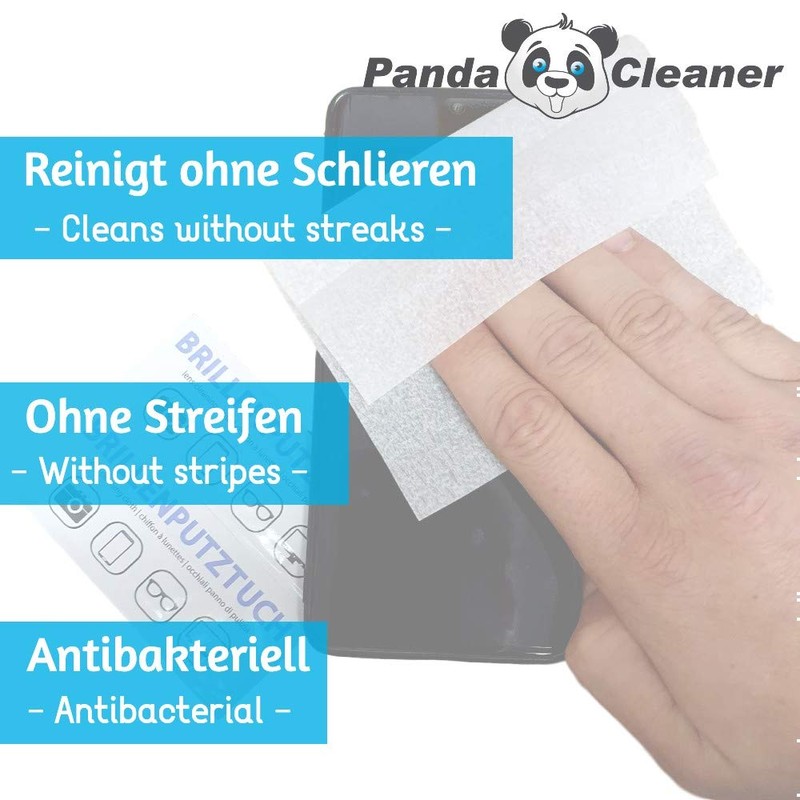 PandaCleaner Glasses Cleaning Cloths Wet Alcohol - Premium Glasses Cleaning