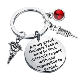 BAUNA Dialysis Technician Gifts Nephrology Tech Appreciation Jewelry A Truly Great Dialysis Tech Keychain for Dialysis Tech Nephrology Nurse (Dialysis Tech Keychain)