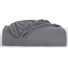 Oxford Homeware Grey Double Fitted Sheet – 30 Cm Extra